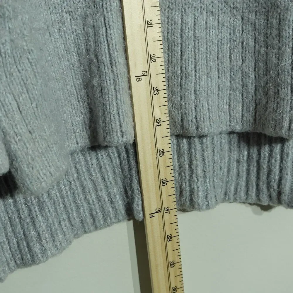 Michael Stars Womens Knit Pullover Sweater Side Slit Striped Gray White Size XS - Picture 6 of 7
